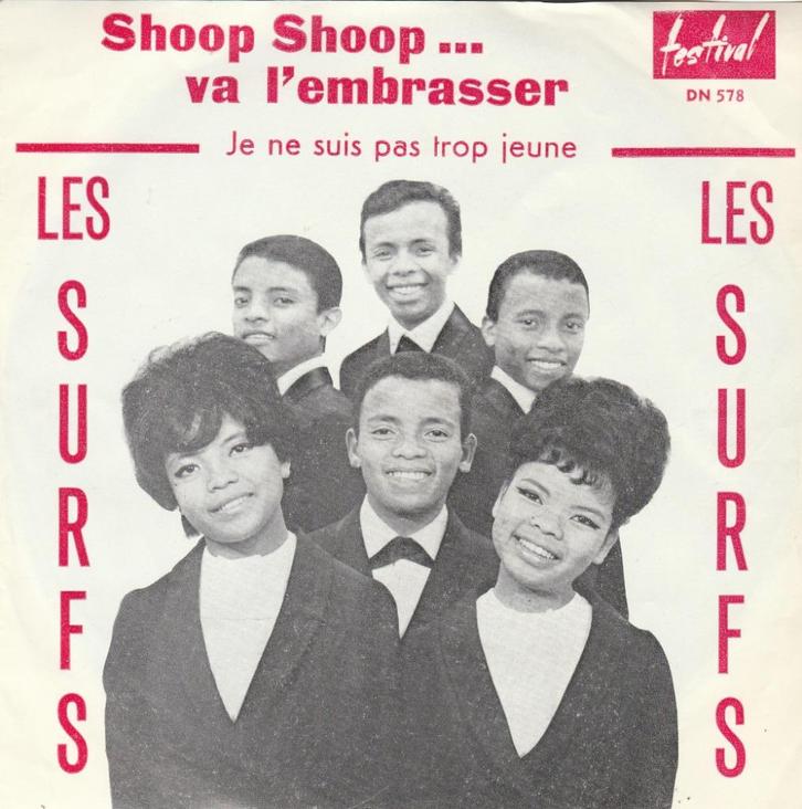 45T: Les Surfs: Shoop Shoop ... va l'embrasser Pop, Cd's en Dvd's, Vinyl Singles, Gebruikt, Single, Pop, 7 inch, Ophalen of Verzenden