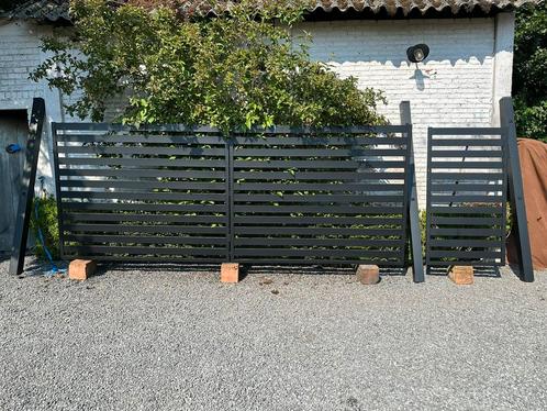 Nieuwe moderne zwarte poort, Tuin en Terras, Tuinpoorten, Nieuw, Draaipoort, IJzer, 150 tot 200 cm, 200 cm of meer, Ophalen of Verzenden