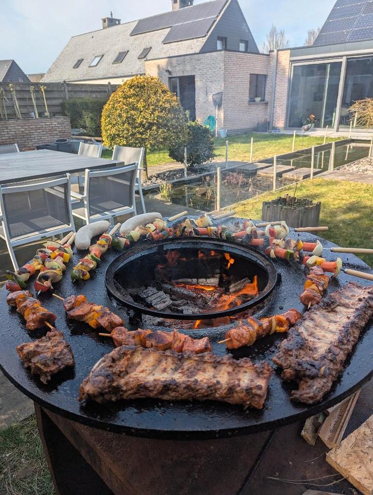 plancha, Tuin en Terras, Houtskoolbarbecues, Gebruikt, Met accessoires, Ophalen