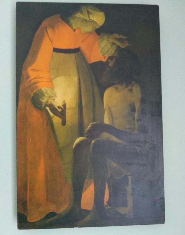 Reproductie op hout van het schilderij Job, bespot door zijn, Antiek en Kunst, Kunst | Schilderijen | Klassiek, Ophalen