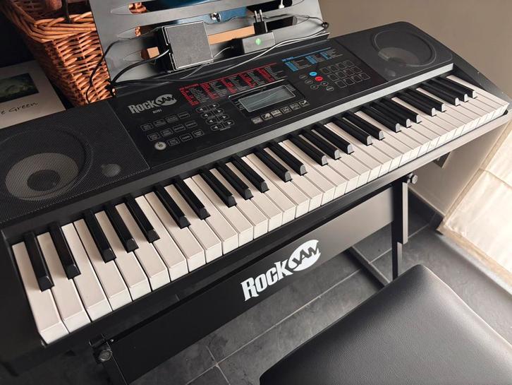 RockJam RJ761 keyboard MET bankje, Muziek en Instrumenten, Keyboards, Zo goed als nieuw, 61 toetsen, Ophalen
