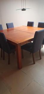 Tafel 180x180 met bijzettafel en stoelen, Ophalen, Gebruikt