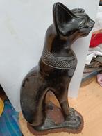 Kat sfinks in brons 38 cm hoogte op metalen voet, Ophalen of Verzenden