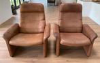 2 De Sede DS50 fauteuils cognac kleurig, Ophalen, Leer