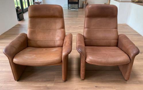 2 De Sede DS50 fauteuils cognac kleurig, Huis en Inrichting, Fauteuils, Leer, Ophalen