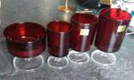 serie rode glazen op voet luminarc (50) vintage, Ophalen of Verzenden