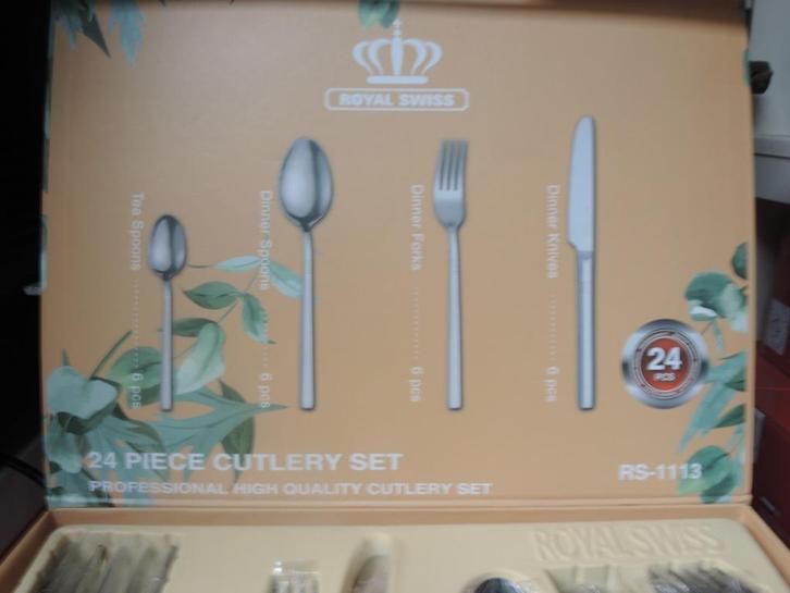 Royal swiss bestek 24 stuks nieuw!, Huis en Inrichting, Keuken | Bestek, Nieuw, Bestekset, Inox of Chroom, Ophalen of Verzenden