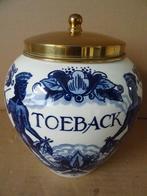 Pot à tabac toeback Delft pot à tabac bleu Goedewaagen 19cm, Antiquités & Art, Curiosités & Brocante, Enlèvement ou Envoi