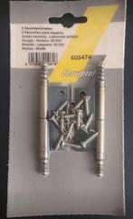 7 paumelles laitonnées pour meuble (2 neuves), Enlèvement, Neuf, Cuivre ou Laiton, Charnière