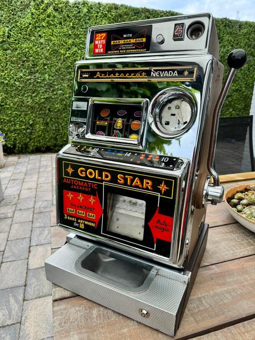 Aristocrat Gold Star eenarmige bandiet, Verzamelen, Automaten | Gokkasten en Fruitautomaten, Zo goed als nieuw, Overige munten
