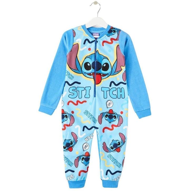 Stitch Fleece Onesie Blauw - Maat 92 - 98 - 104 - 110 - 116, Kinderen en Baby's, Kinderkleding | Maat 110, Nieuw, Jongen of Meisje