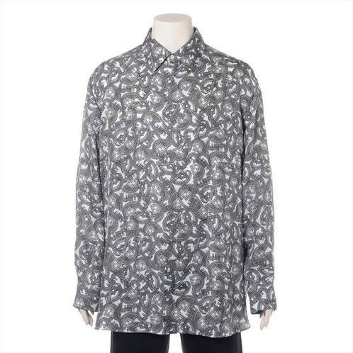 Fendi FF-hemd met monogram, Kleding | Heren, Overhemden, Zo goed als nieuw, Halswijdte 43/44 (XL), Zwart, Ophalen of Verzenden