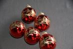 Kerstballen rood - goud, Ophalen of Verzenden, Zo goed als nieuw