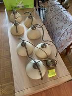 Drie lusters. Eenmaal 3 lampen / tweemaal twee lampen, Maison & Meubles, Lampes | Plafonniers, Enlèvement, Utilisé, Verre