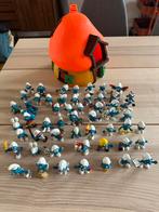 55 smurfen met smurfenhuis jaren ‘70, Verzamelen, Smurfen, Ophalen of Verzenden, Gebruikt, Verschillende Smurfen
