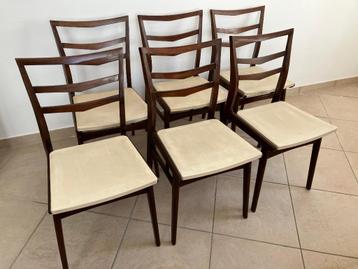 6 chaises de salle à manger vintage Mid-Century disponible aux enchères