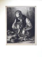 Jef Codron ets "l'Homme aux Vieux Cuivres", gesigneerd, Antiek en Kunst, Kunst | Etsen en Gravures, Ophalen