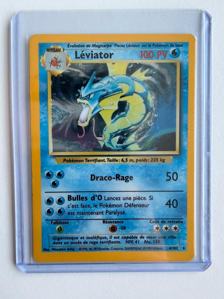 Léviator/Gyarados Holo – Base Set 6/102 – Vintage Pokémon FR, Hobby & Loisirs créatifs, Jeux de cartes à collectionner | Pokémon