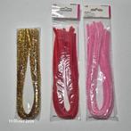 Fil chenille  rouge, rose et or, diamètre 8 mm x 50 cm, Envoi, Neuf, Décoration