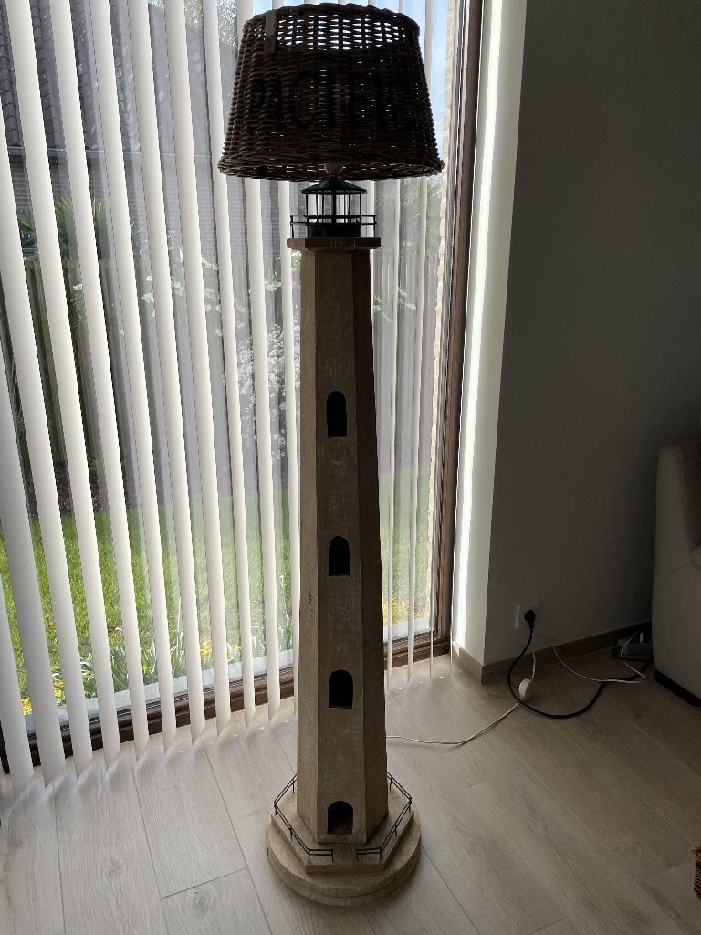Vloerlamp lichte eik, Huis en Inrichting, Ophalen, Zo goed als nieuw, Hout