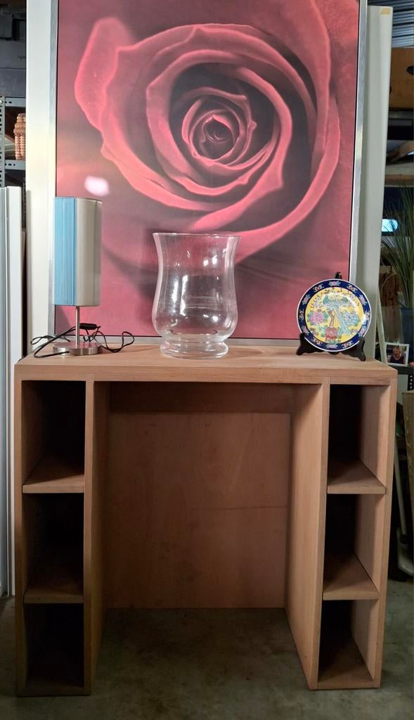 Massief eiken wandtafel,Nieuwstaat 100L x 90 hgt x 40 diepte, Ophalen, Met plank(en), Eikenhout, Zo goed als nieuw