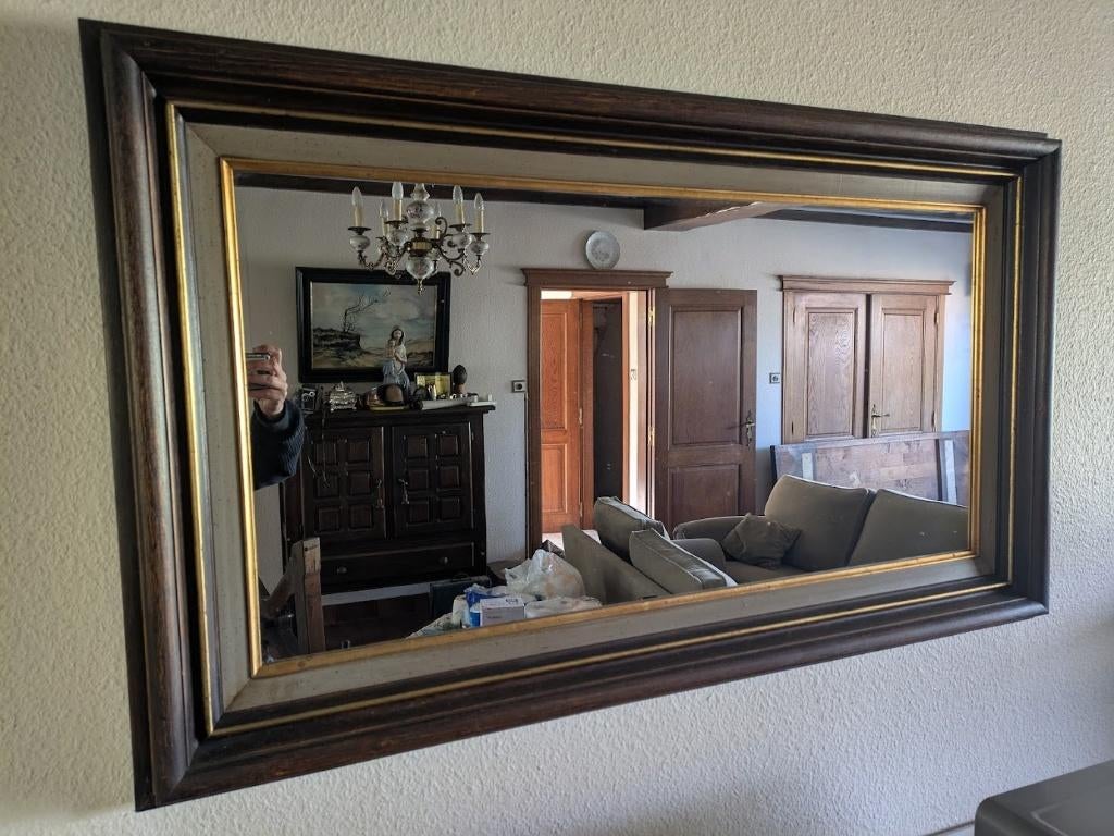 Oude grote spiegel, Antiek en Kunst, Ophalen