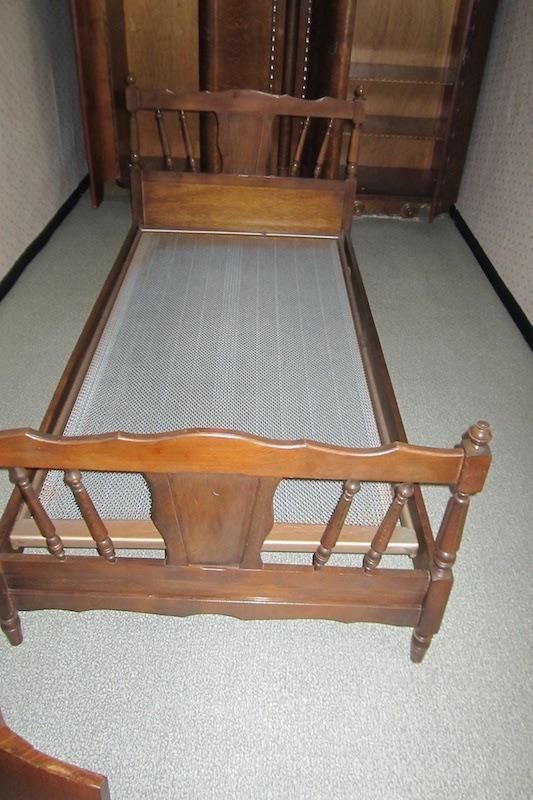 retro bed voor 1 persoon, 90 cm, Retro ambachtelijk, Une personne, Brun