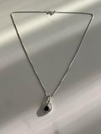 zilveren halsketting 925, Handtassen en Accessoires, Kettingen, Met kristal, Verzenden, Zo goed als nieuw, Zilver