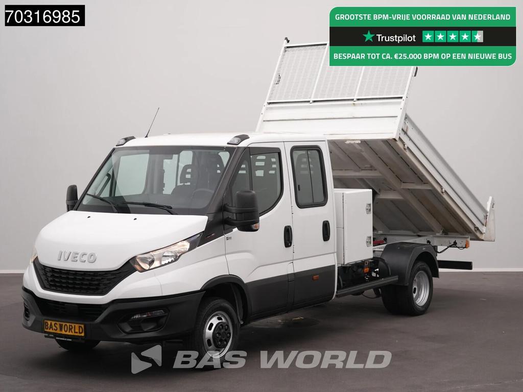 Iveco Daily 35C16 3.0L Kipper met Kist Dubbellucht 3,5t Trek, Stof, Gebruikt, Euro 6, 4 cilinders