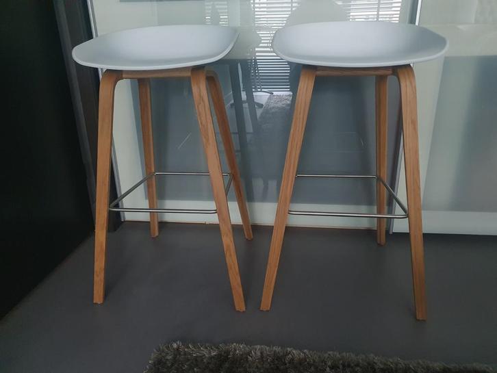 ***6x HAY about a stool AAS32 barkrukken-73cm (WIT&ZWART)***, Huis en Inrichting, Barkrukken, Zo goed als nieuw, 60 tot 90 cm