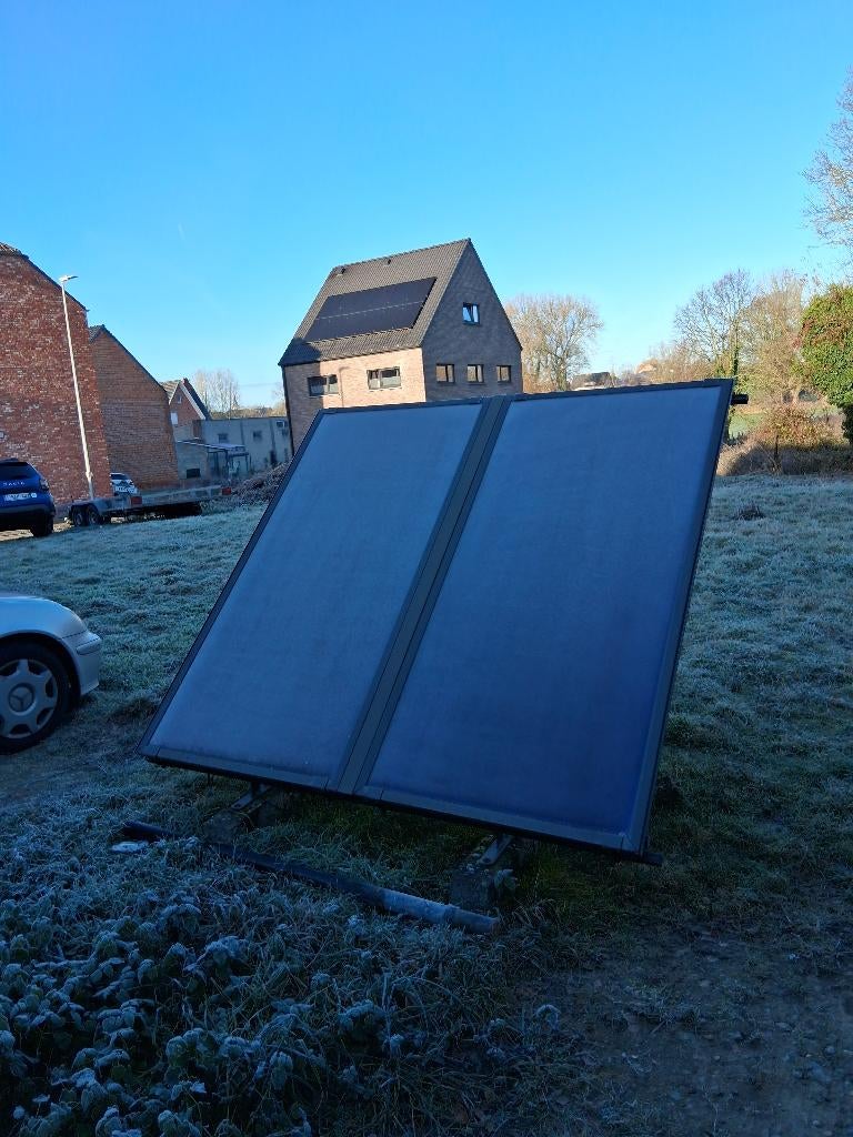 Zonnepanelen met warmteboiler + bedieningsunit, Bricolage & Construction, Panneaux solaires & Accessoires, Enlèvement, Utilisé