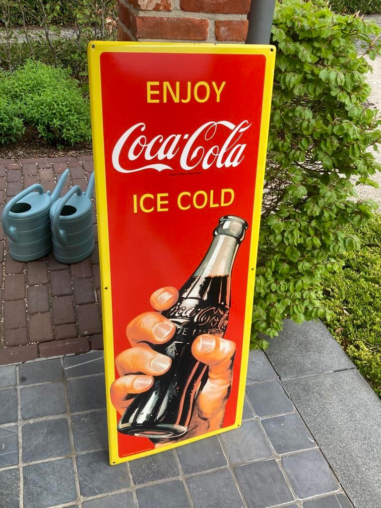 Coca Cola emaille EB, Ophalen of Verzenden, Zo goed als nieuw, Reclamebord