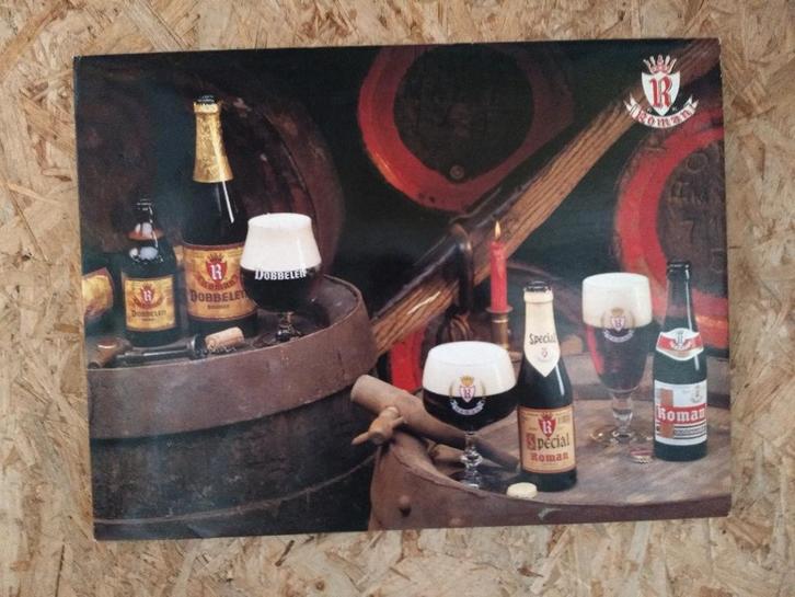 Roman brouwerij Oudenaarde, Verzamelen, Biermerken, Zo goed als nieuw, Reclamebord, Plaat of Schild, Overige merken, Ophalen of Verzenden