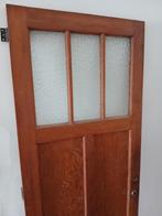 Houten binnendeur met cathedrale glas, Ophalen, Gebruikt, 80 tot 100 cm, Binnendeur