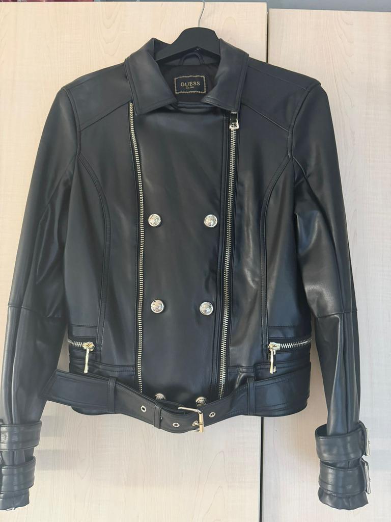 Lederen jas GUESS maat M, Kleding | Dames, Ophalen, Zo goed als nieuw, Maat 38/40 (M)