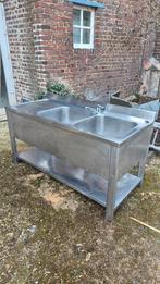 Dubbele spoelbak inox, Ophalen