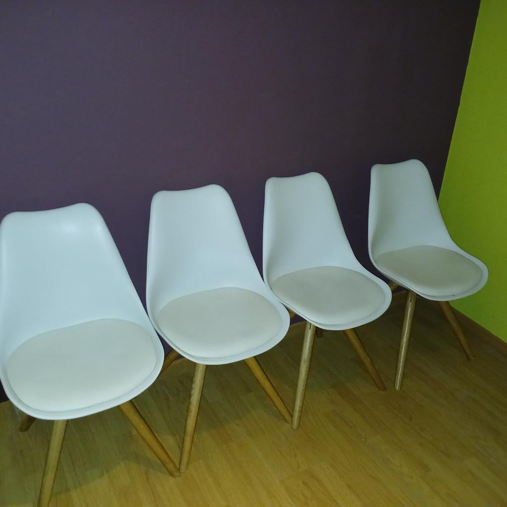 Witte stoelen, Huis en Inrichting, Stoelen, Ophalen, Gebruikt, Wit