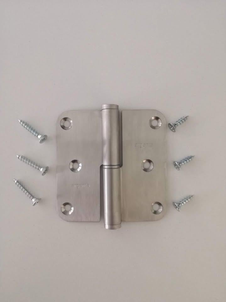 Paumellen/scharnieren Argenta RVS (met bijhorende vijzen), Doe-het-zelf en Bouw, Ophalen, Zo goed als nieuw, Scharnier