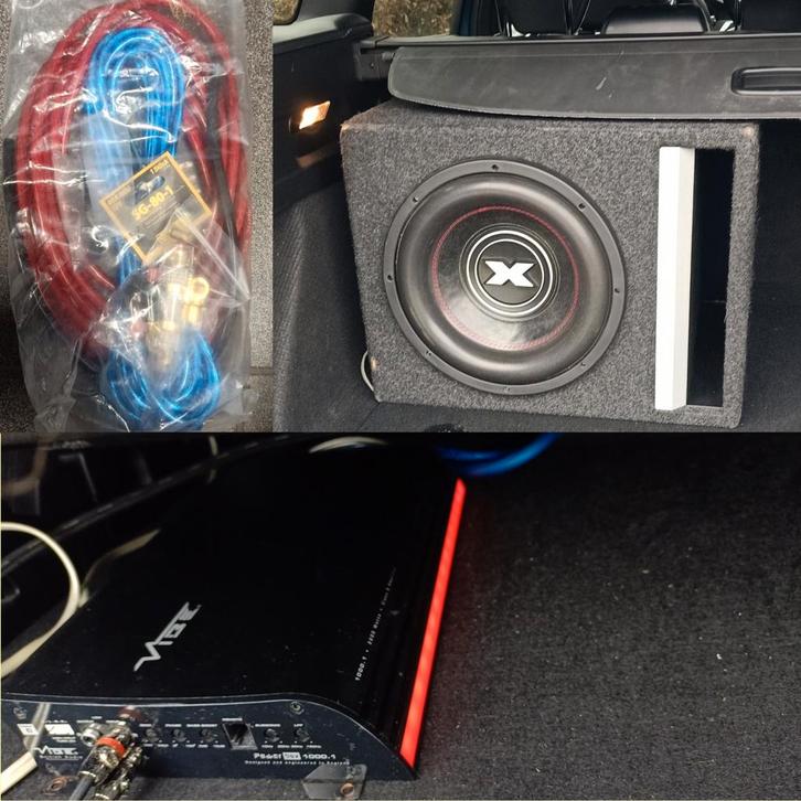 Ensemble caisson de basses excursion de 12 pouces + amplific, Autos : Divers, Haut-parleurs voiture, Comme neuf, Enlèvement