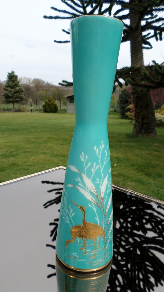 Vase vintage en porcelaine turquoise Waldershof Bavaria, Antiquités & Art, Antiquités | Porcelaine, Enlèvement ou Envoi