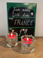 bougeoirs en verre Gulf dans le goût des décors Henkel, Moins de 25 cm, Rouge, Enlèvement ou Envoi, Comme neuf