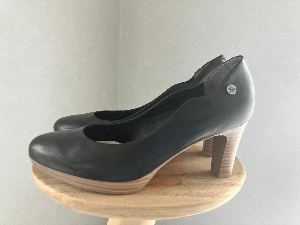 Echt lederen zwarte pumps No Stress maat 37, Pumps, Zwart, Ophalen of Verzenden, Zo goed als nieuw