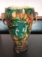 Prachtige Vintage Chinoiserie Vaas met Olifanten-details, Antiek en Kunst, Ophalen