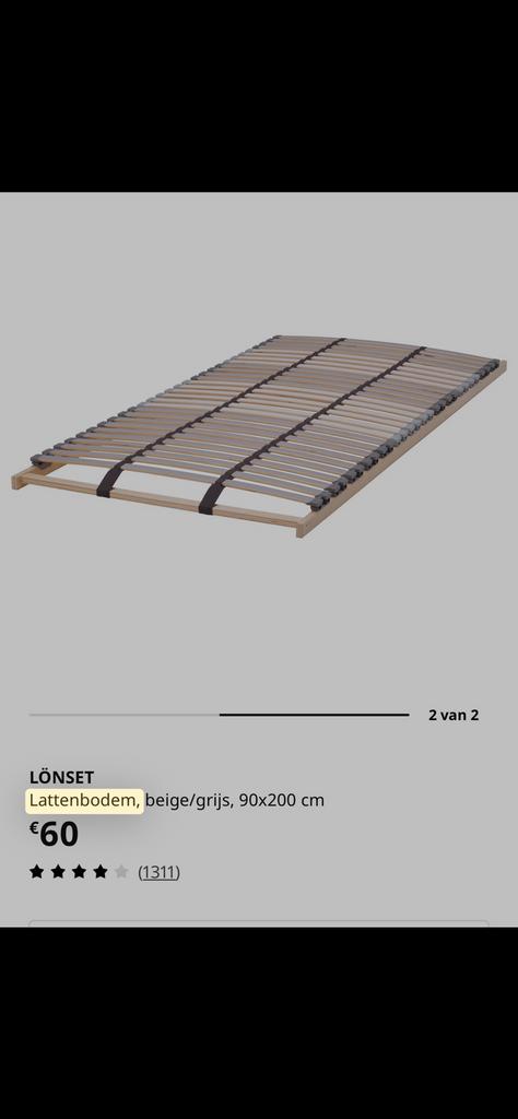 Lattenbodem Lönset Ikea 90x200, Ophalen, Zo goed als nieuw