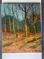 Oud schilder olieverf op doek, Enlèvement