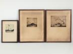Lot de trois gravures Dirk Backsteen aquatinte 1930-1940, Enlèvement ou Envoi