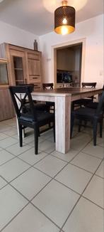Eetafel met 6 stoelen + vitrinekast, Maison & Meubles, Enlèvement