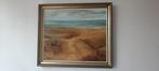 Schilderij zeezicht, gouden kader 60x50 (kader 68.5 x 58.5), Antiek en Kunst, Kunst | Schilderijen | Klassiek, Ophalen of Verzenden