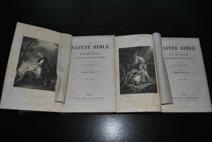 La Sainte Bible traduction de M. DE GENOUDE XIXè Gravures, Boeken, Godsdienst en Theologie, Gelezen, Christendom | Katholiek, Ophalen of Verzenden