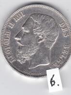 Belgische munt - 5 Fr - 1873 - zilver, Postzegels en Munten, Munten | België, Zilver, Zilver, Losse munt, Verzenden